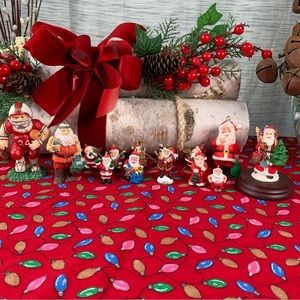 Collection of 14 Santa Christmas Ornaments.